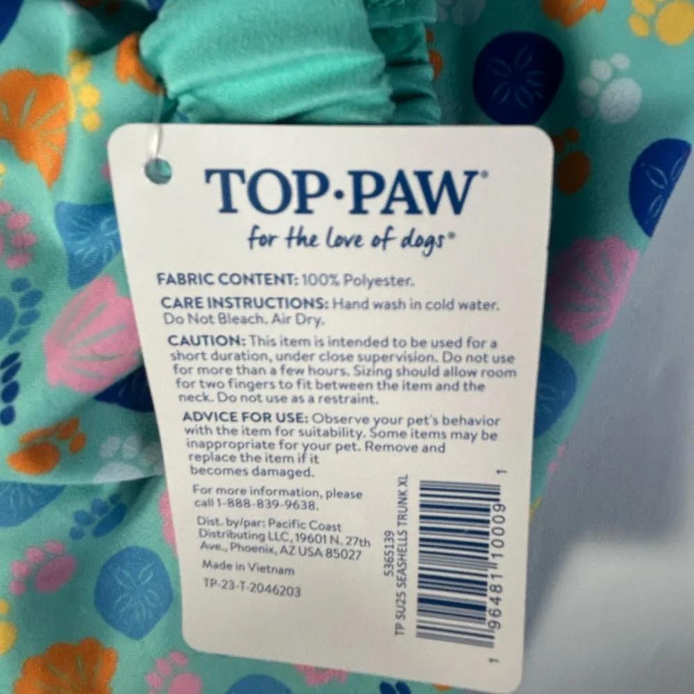 NEW Top Paw Seashell Dog Shorts Trunks XL